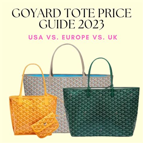 goyard colors 2023|goyard price guide.